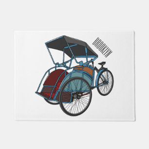 Tapete Ilustração do desenho do rickshaw Ciclo