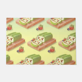 Tapete Ilustração do Roll de Bolo de Matcha