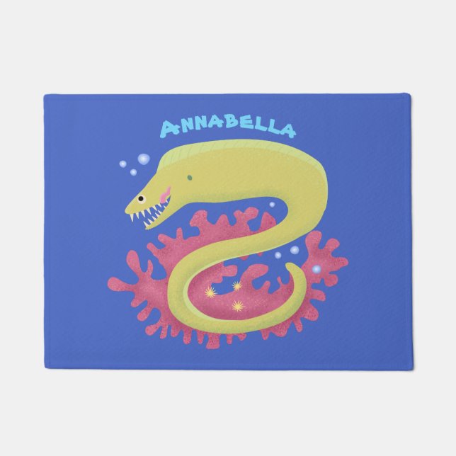 Tapete Ilustração engraçada de desenho animado de enguia  (Frente)