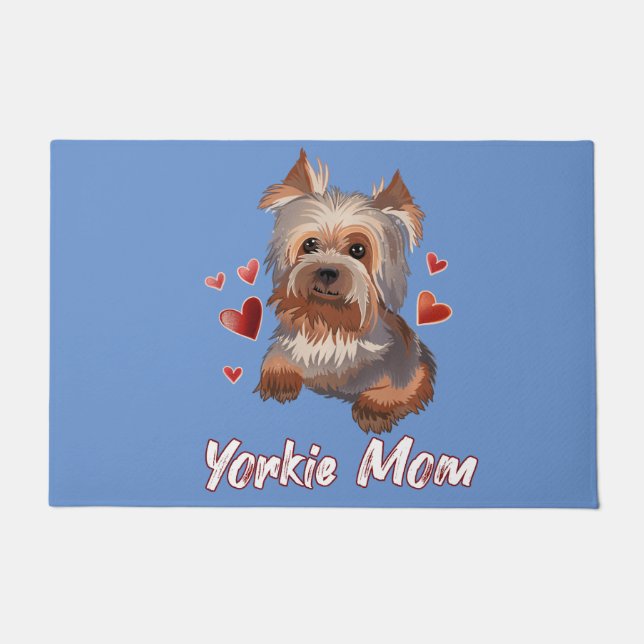 Tapete ilustração fofa da yorkie, yorkshire terrier lov (Frente)