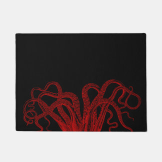 Tapete Ilustração vermelha dos tentáculos do polvo do