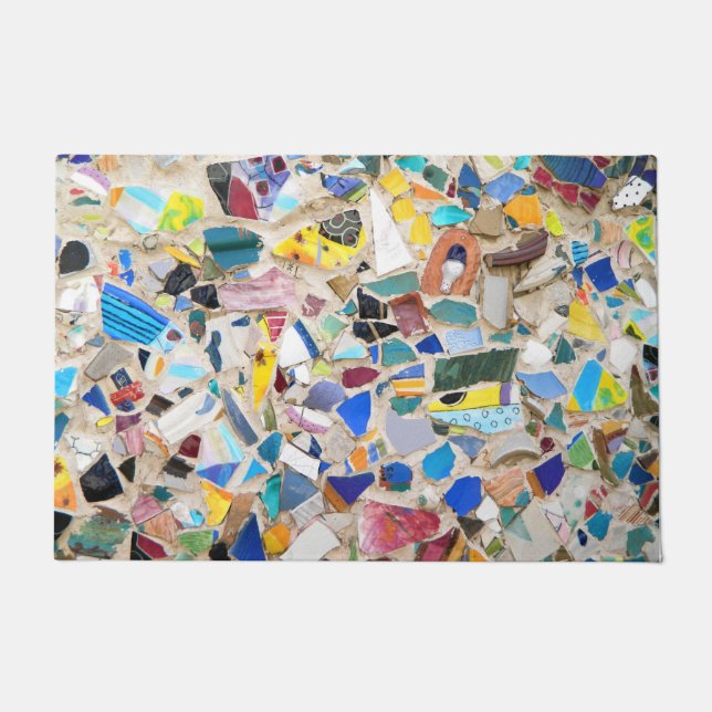 Tapete Imagem colorido quebrada na parede da cerâmica mui (Frente)