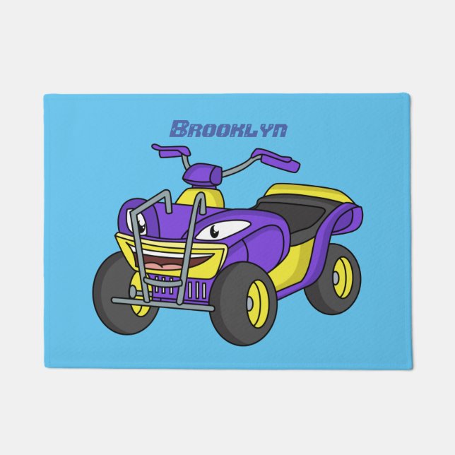 Tapete Imagem de desenho animado de bicicleta Quad Roxo (Frente)