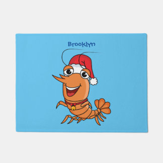 Tapete Imagem de desenho animado de camarão de Natal feli