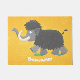 Tapete Imagem de desenho animado de mamute branco
