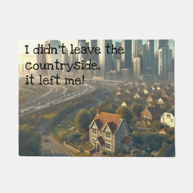 Tapete Imagem de uma cabana bonita com uma cidade próxima (Frente)