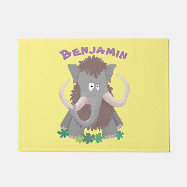 Tapete Imagem engraçada de desenho animado de mamute (Frente)