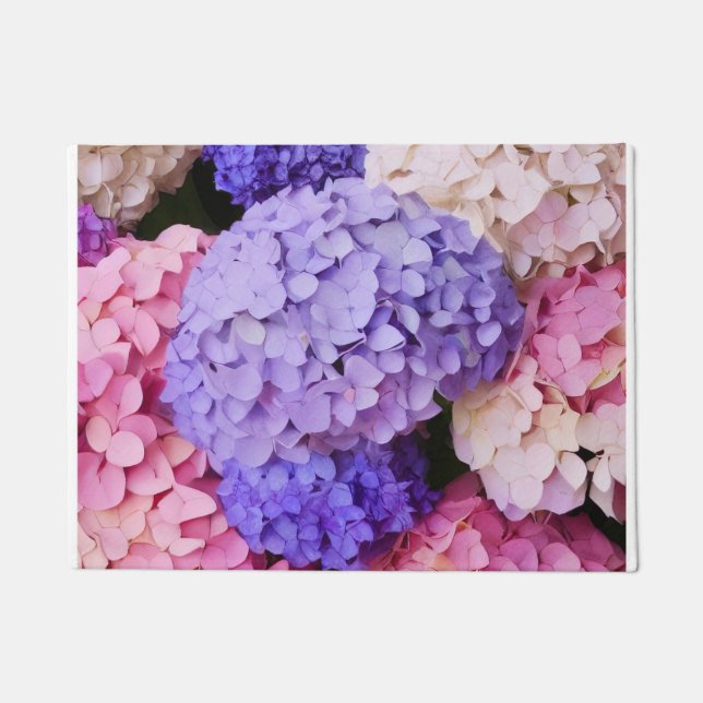 Tapete Imagem Floral de Hydrangea Azul Elegante (Frente)