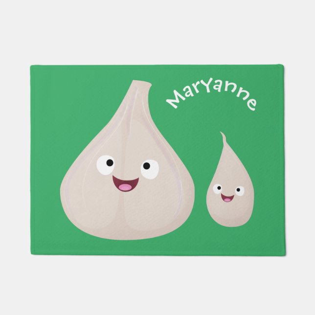 Tapete Imagem vegetal do desenho animado de alho cúprico (Frente)