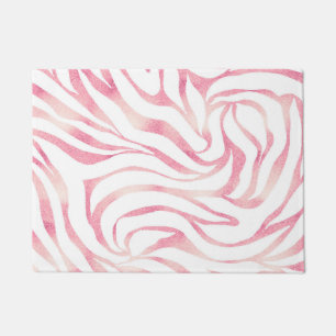 Tapete Impressão Branca de Zebra-Rosa Dourada brilhante E