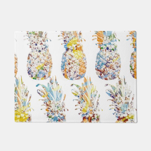 Tapete Impressão de ananás colorida (Frente)