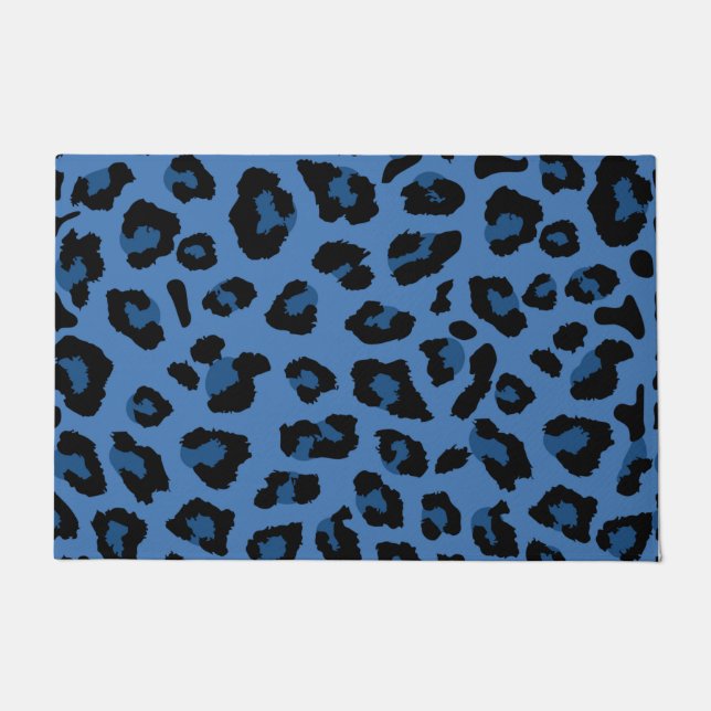 Tapete Impressão de Leopardo Azul (Frente)