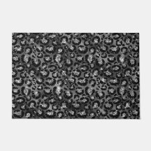 Impressão de Leopardo Preto e Cinza Prata