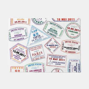 Tapete Impressão de Padrão de Carimbo do Passport