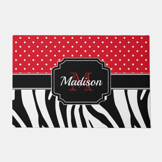 Tapete Impressão de pontos e zebra (Frente)