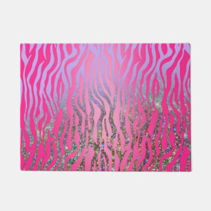 Tapete Impressão de Tigre Rosa Meio Glitter
