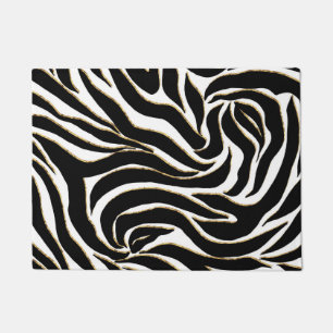 Tapete Impressão em branco de zebra Dourada e Elegante
