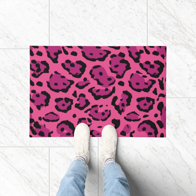 Tapete Impressão Leopardo Rosa-Quente (Interior)