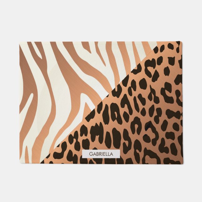 Tapete Impressão Zebra e Leopardo (Frente)