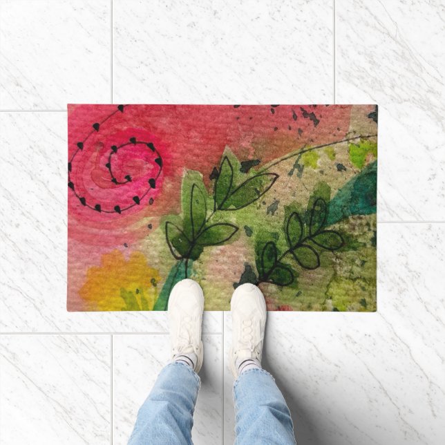 Tapete Impressionismo De Abstrato De Aquarelas E Tintas (Interior)