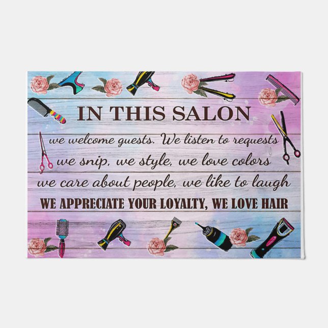 Tapete In This Salon Doormat, We Love Hair Mat (Frente)