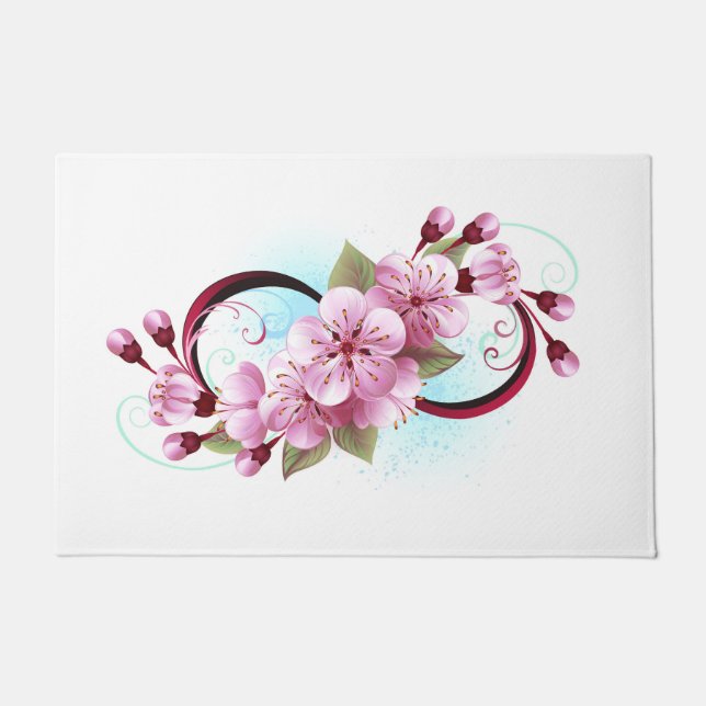 Tapete Infinidade com Flores de Flor Sakura (Frente)