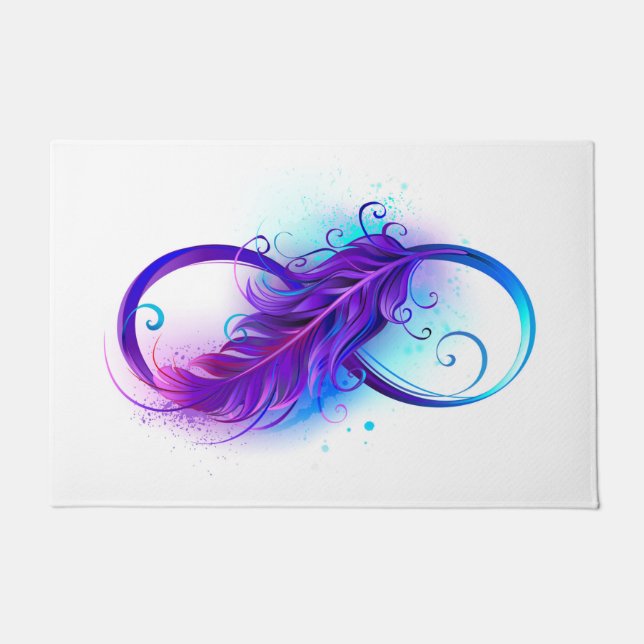 Tapete Infinidade com pena roxa (Frente)
