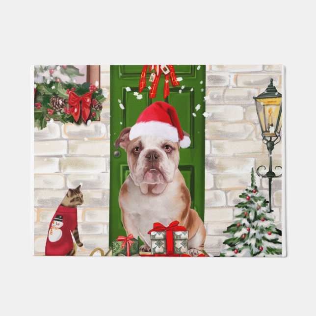 Tapete Inglês Buldogue Christmas (Frente)
