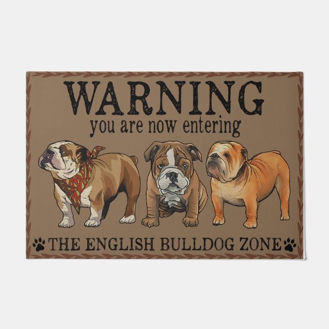 Tapete Inglês Bulldog Warg, Aspas de Humor  (Frente)