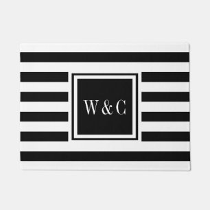 Tapete Iniciais Personalizadas Monograma Preto e Branco