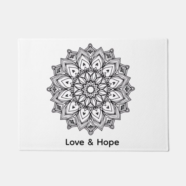 Tapete Inspirational Mandala Love & Hope: Doormat (Frente)