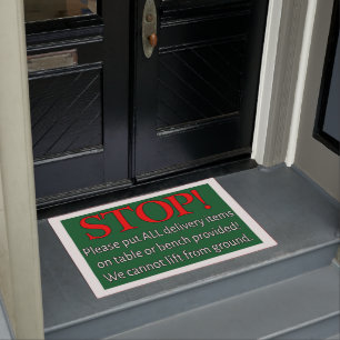 Tapete Instrução STOP Delivery para a porta Pessoas mai