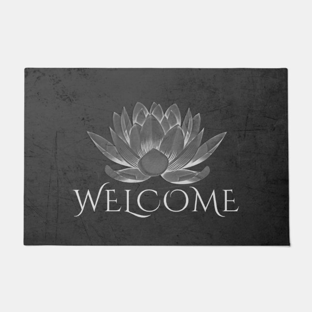 Tapete Instrutor de Meditação YOGA Lotus Welcome Doormat (Frente)
