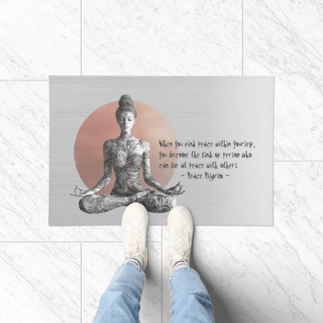 Tapete Instrutor de Meditação Yoga Reiki Master Lotus Pos (Interior)