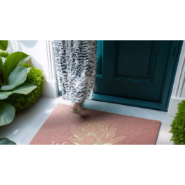 Tapete Instrutor de Meditação YOGA Welcome Rosa Dourado L