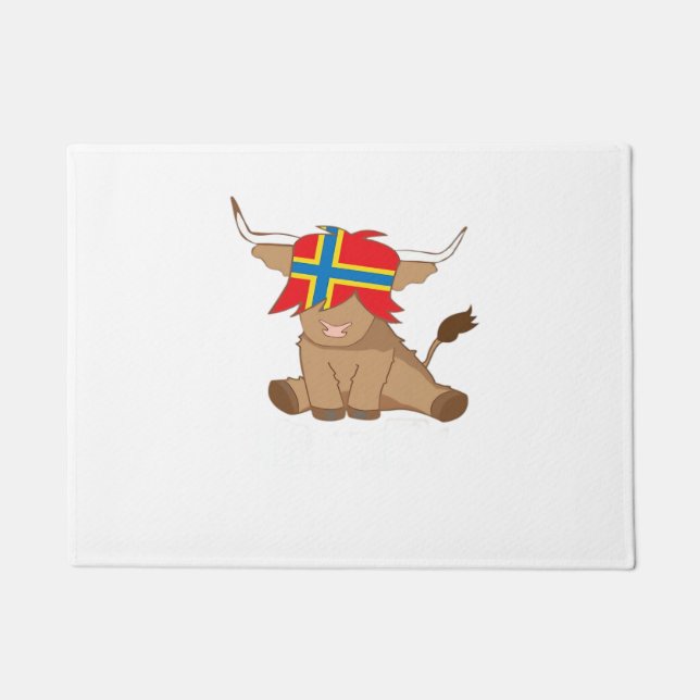 Tapete Isle, bandeira de Orkney, presente de vaca escoces (Frente)