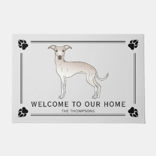 Tapete Italian Greyhound Creme Com Patas E Texto Personal
