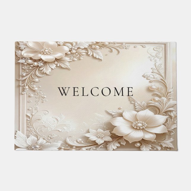 Tapete Ivory Flowers Doormat (Frente)