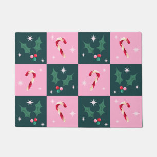 Tapete Ivy de Natal, Candy Cane com Cartão de Estrelas