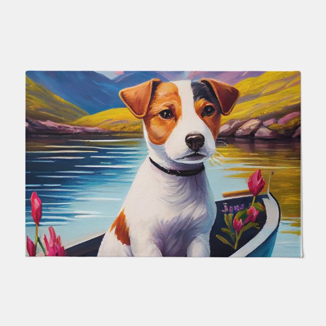 Tapete Jack Russell em um remo: Uma aventura cênica (Frente)