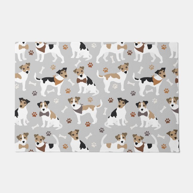 Tapete Jack Russell Terrier Paws e Bones Doormat (Frente)