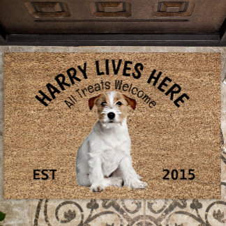 Tapete Jack Russell Terrier Personalizou a porta do cacho