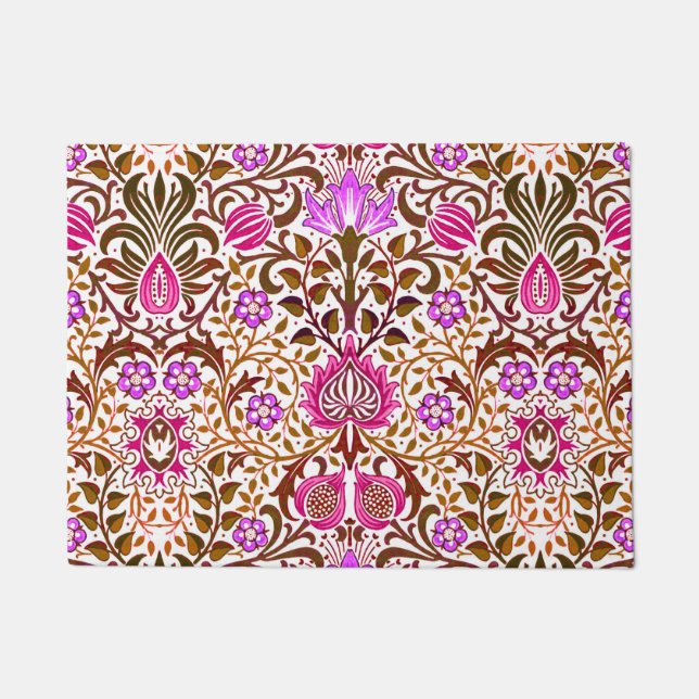 Tapete Jacobean Floral Damask, Pink, Violet e Brown (Frente)