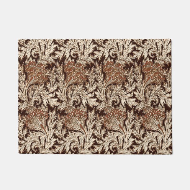 Tapete Jacobean Flower Damask, Taupe Tan e Cream (Frente)
