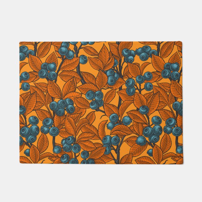Tapete Jardim de mirtilo, azul e laranja (Frente)
