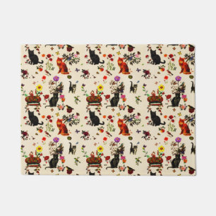 Tapete Jardim Floral De Aves, De Laranja Vintage
