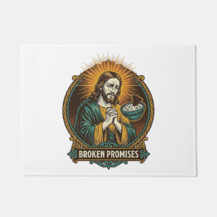 Tapete Jesus Chip Quebrado Preso No Prato De Molho Humor 