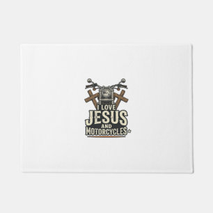 Tapete Jesus e Motocicletas Desenho de Cristão Motociclis