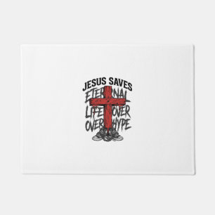 Tapete Jesus Salva Cruz Vintage Roupas Cristãs de Rua