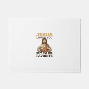 Tapete Jesus Te Ama Camisa Engraçada de Fé Vintage Design